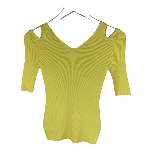 Carmen Marc Valvo Yellow Knit Top XS‎ - Picture 2 of 9
